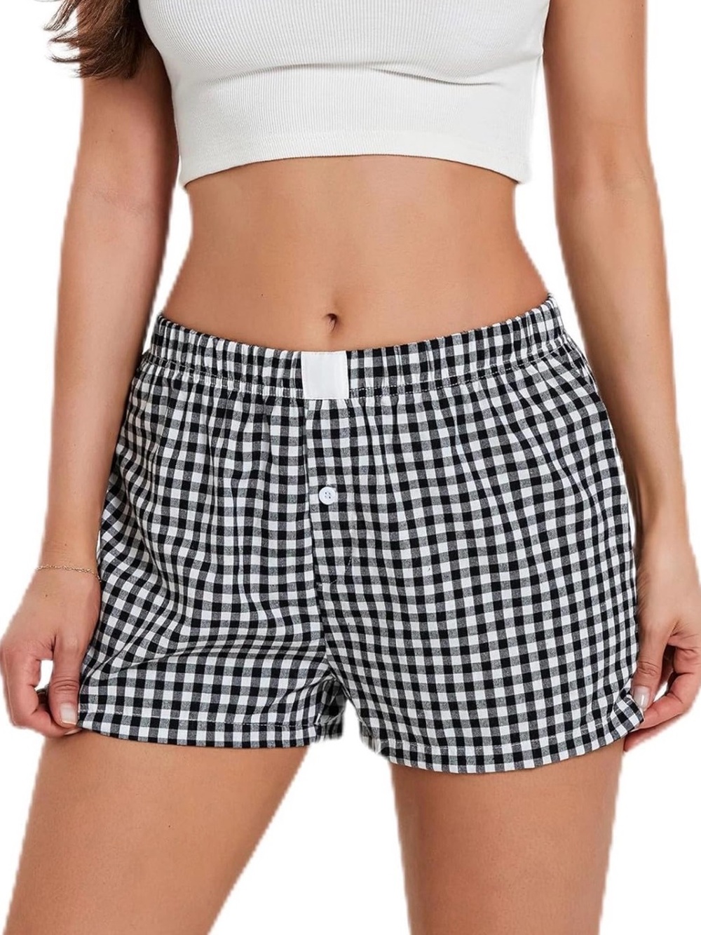 Black & White Gingham Women’s Lounge Shorts
